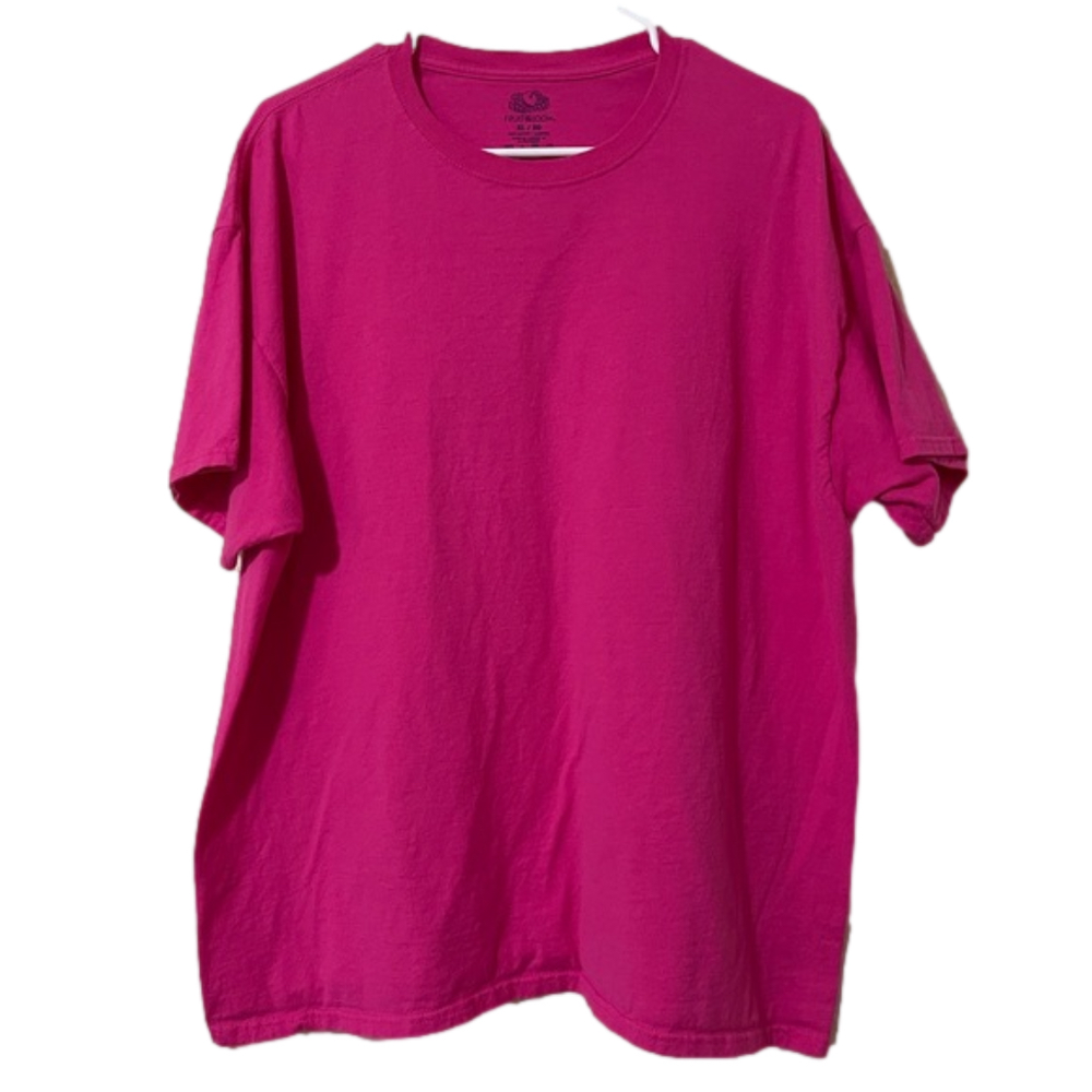 Fruit of the Loom Crewneck Shirt XL Pink Tshirt